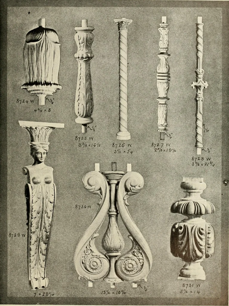 An illustration from Illustrated catalogue of period ornaments cast in composition and wood fibre for woodwork-furniture, 1900, leaf 310