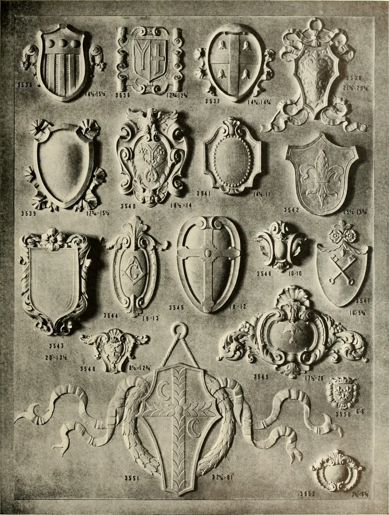 An illustration from Illustrated catalogue of period ornaments cast in composition and wood fibre for woodwork-furniture, 1900, leaf 316