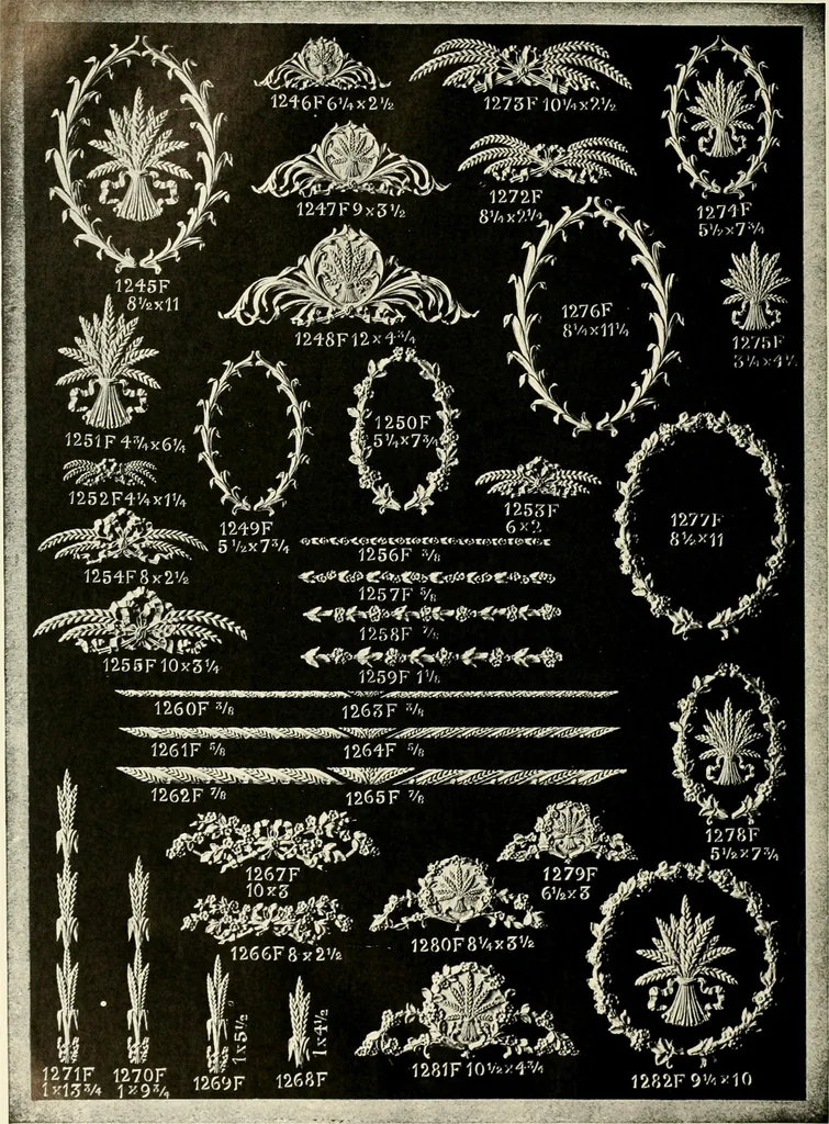An illustration from Illustrated catalogue of period ornaments cast in composition and wood fibre for woodwork-furniture, 1900, leaf 37