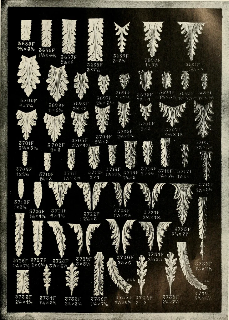 An illustration from Illustrated catalogue of period ornaments cast in composition and wood fibre for woodwork-furniture, 1900, leaf 90