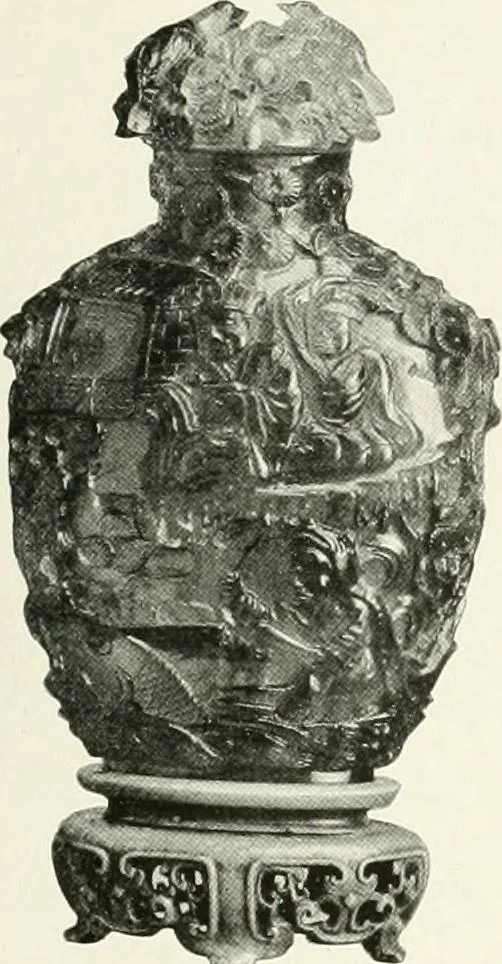 An illustration from Illustrated catalogue of a remarkable collection of ancient oriental imperial treasures of rare artistic distinction, recently procured in China and Japan, to be sold at unrestricted public sale by direction of the well-known firm of Messrs. Yamanaka & Co. .., 1916, leaf 22
