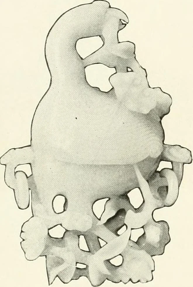 An illustration from Illustrated catalogue of a remarkable collection of ancient oriental imperial treasures of rare artistic distinction, recently procured in China and Japan, to be sold at unrestricted public sale by direction of the well-known firm of Messrs. Yamanaka & Co. .., 1916, leaf 30