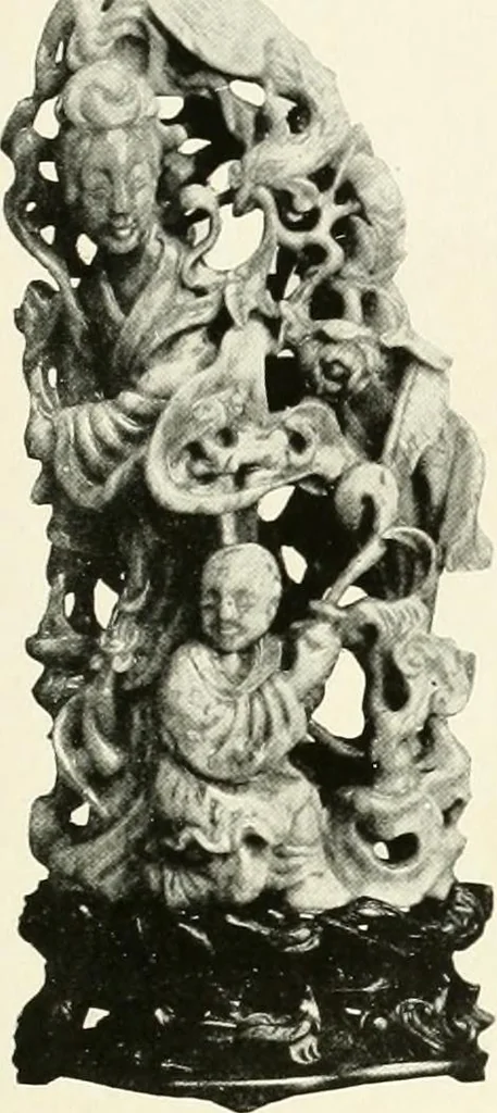 An illustration from Illustrated catalogue of a remarkable collection of ancient oriental imperial treasures of rare artistic distinction, recently procured in China and Japan, to be sold at unrestricted public sale by direction of the well-known firm of Messrs. Yamanaka & Co. .., 1916, leaf 32