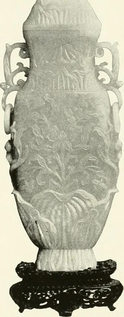 An illustration from Illustrated catalogue of a remarkable collection of ancient oriental imperial treasures of rare artistic distinction, recently procured in China and Japan, to be sold at unrestricted public sale by direction of the well-known firm of Messrs. Yamanaka & Co. .., 1916, leaf 42