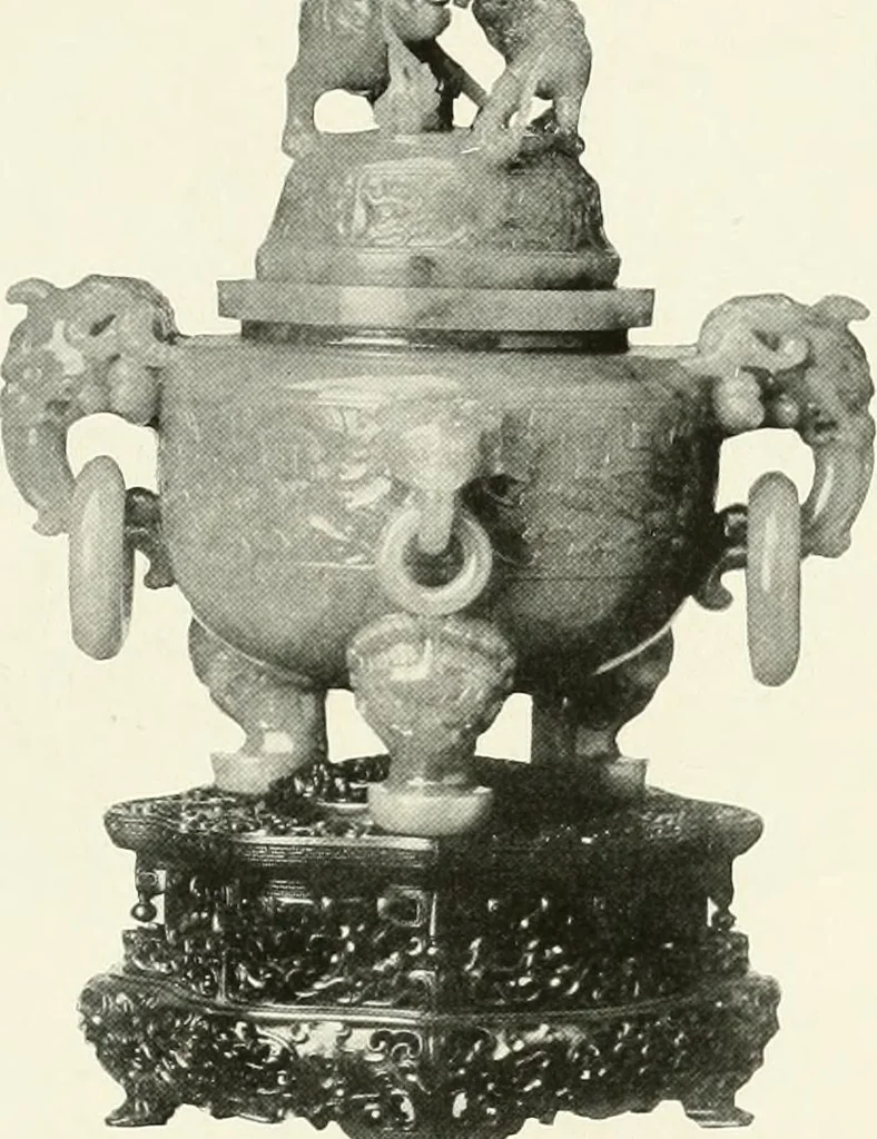 An illustration from Illustrated catalogue of a remarkable collection of ancient oriental imperial treasures of rare artistic distinction, recently procured in China and Japan, to be sold at unrestricted public sale by direction of the well-known firm of Messrs. Yamanaka & Co. .., 1916, leaf 50