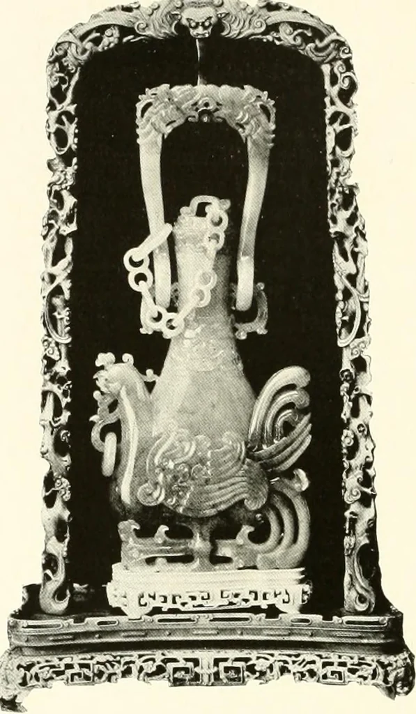 An illustration from Illustrated catalogue of a remarkable collection of ancient oriental imperial treasures of rare artistic distinction, recently procured in China and Japan, to be sold at unrestricted public sale by direction of the well-known firm of Messrs. Yamanaka & Co. .., 1916, leaf 55