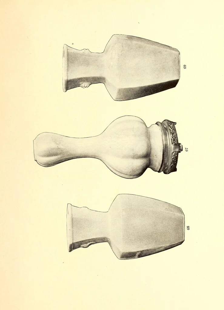 An illustration from Illustrated catalogue of a remarkable collection of early Chinese pottery porcelains and bronzes of the Han, T'Ang, Sung, Yuan and Ming dynasties including many mortuary objects which rank in archaeological importance with the specimens found in Egyptian tombs, and other rare objects which are of uncommon interest to connoisseurs, amateurs and art institutions, 1912, leaf 47