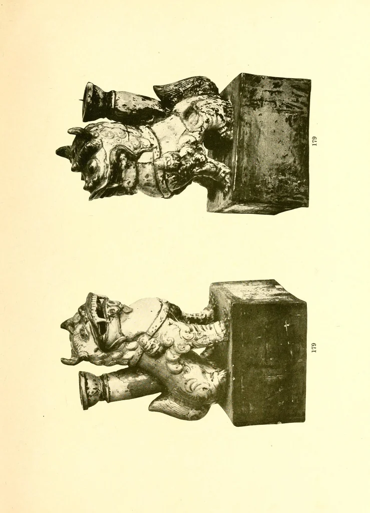 An illustration from Illustrated catalogue of a remarkable collection of early Chinese pottery porcelains and bronzes of the Han, T'Ang, Sung, Yuan and Ming dynasties including many mortuary objects which rank in archaeological importance with the specimens found in Egyptian tombs, and other rare objects which are of uncommon interest to connoisseurs, amateurs and art institutions, 1912, leaf 97