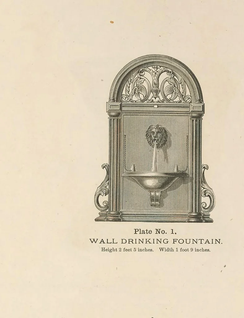 An illustration from Illustrated catalogue of statuary, fountains, vases, settees, etc., for parks, gardens and conservatories, manufactured by the J.L. Mott Iron Works ., 1875, leaf 114