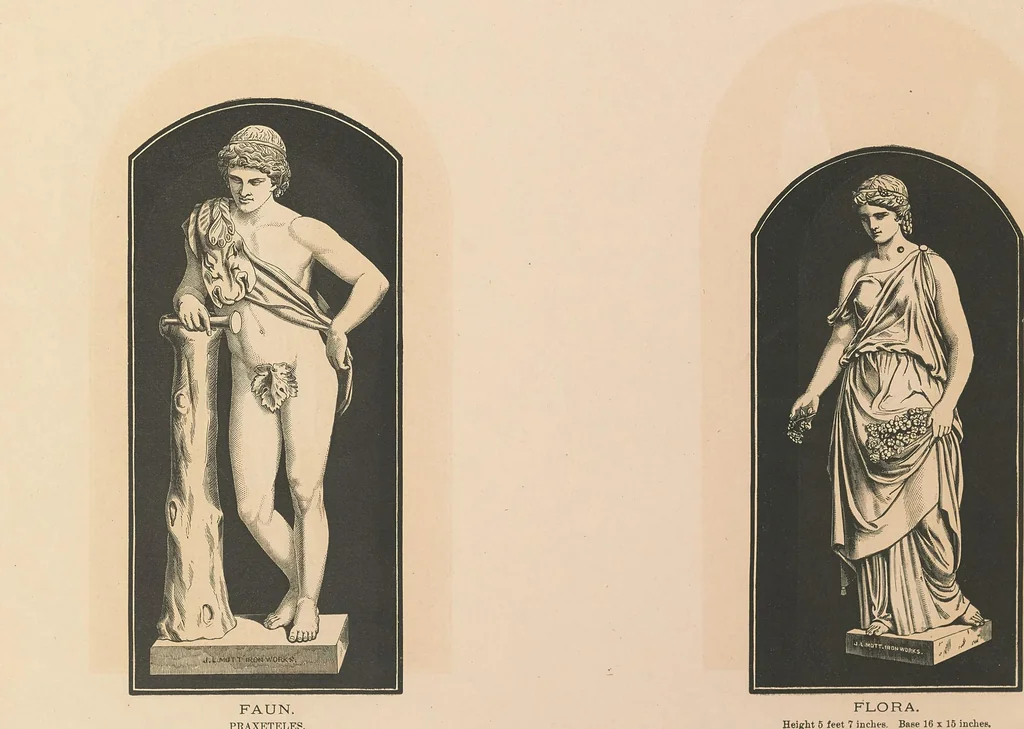 An illustration from Illustrated catalogue of statuary, fountains, vases, settees, etc., for parks, gardens and conservatories, manufactured by the J.L. Mott Iron Works ., 1875, leaf 14