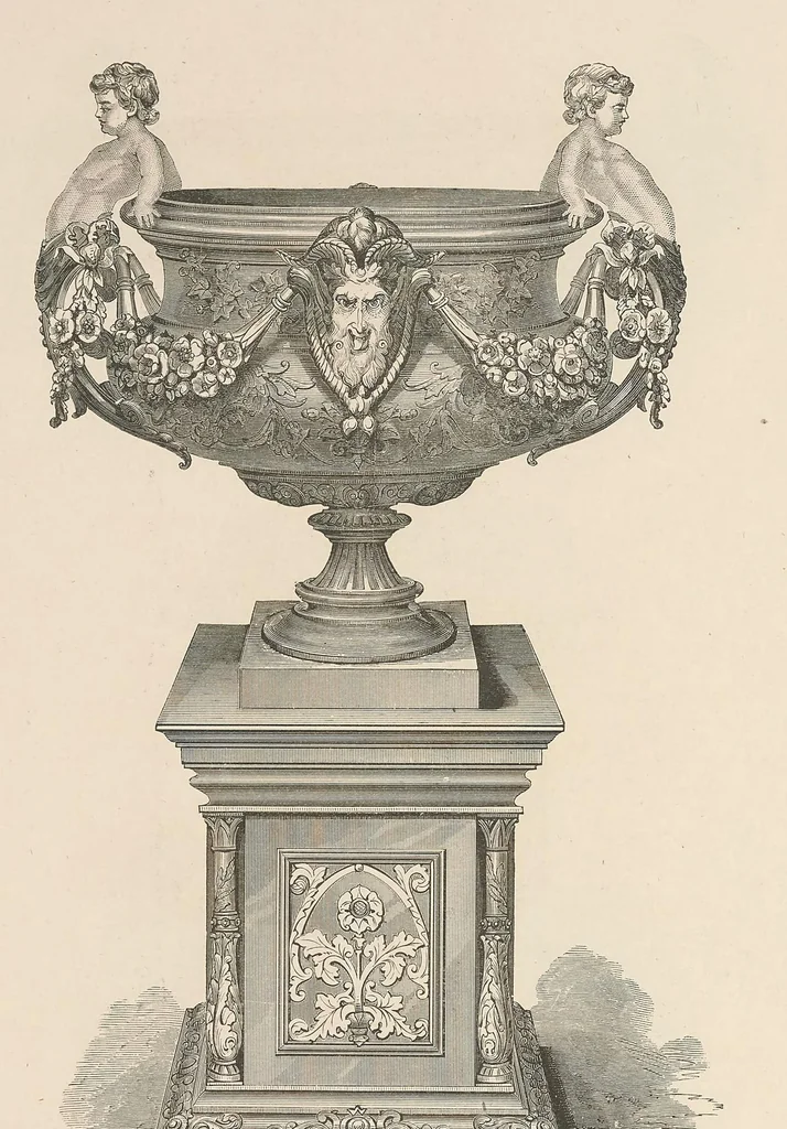 An illustration from Illustrated catalogue of statuary, fountains, vases, settees, etc., for parks, gardens and conservatories, manufactured by the J.L. Mott Iron Works ., 1875, leaf 155