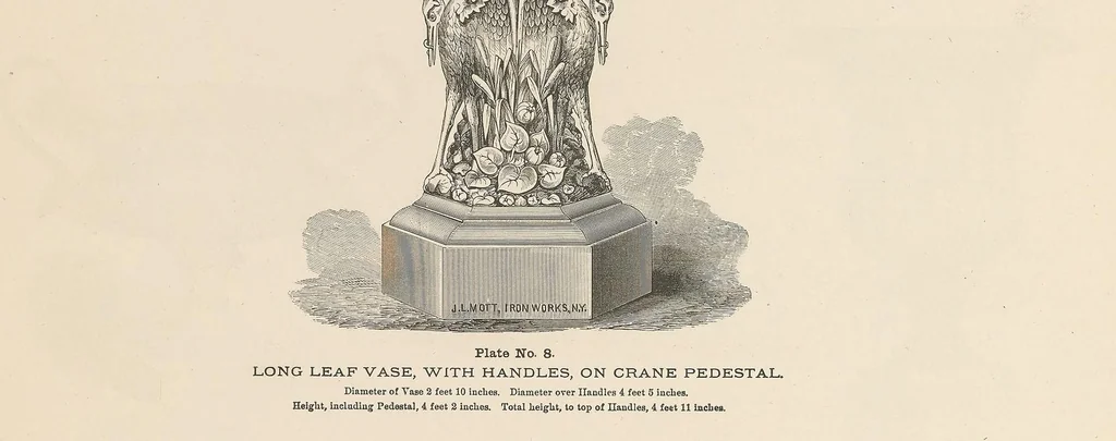 An illustration from Illustrated catalogue of statuary, fountains, vases, settees, etc., for parks, gardens and conservatories, manufactured by the J.L. Mott Iron Works ., 1875, leaf 163