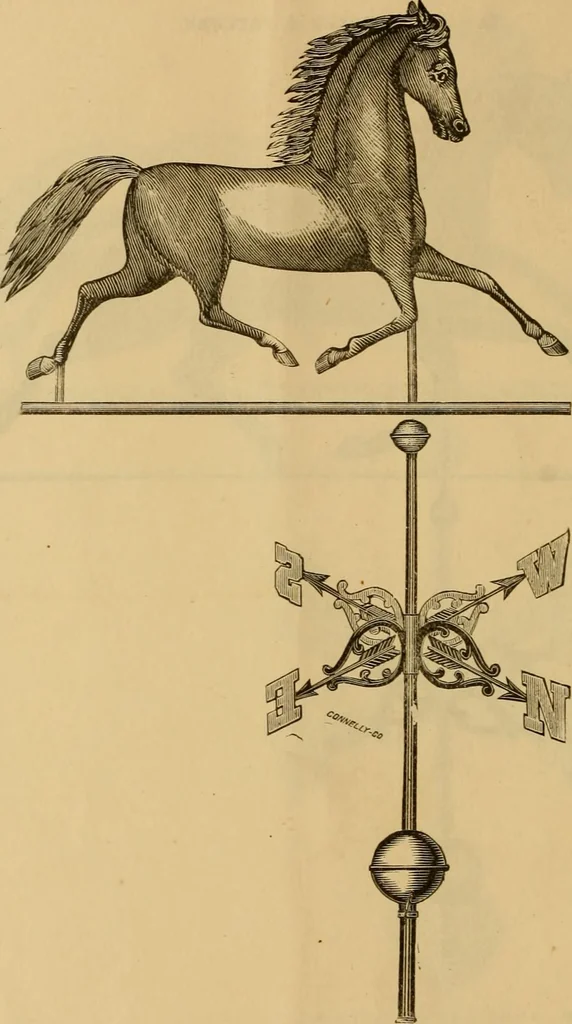 An illustration from Illustrated catalogue and price list of copper weather vanes, bannerets and finials / manufactured by A.B. & W.T. Westervelt., 1883, leaf 11