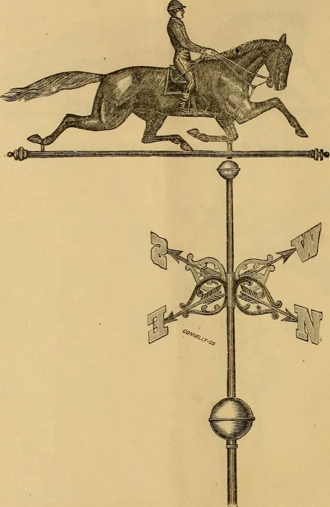 An illustration from Illustrated catalogue and price list of copper weather vanes, bannerets and finials / manufactured by A.B. & W.T. Westervelt., 1883, leaf 17