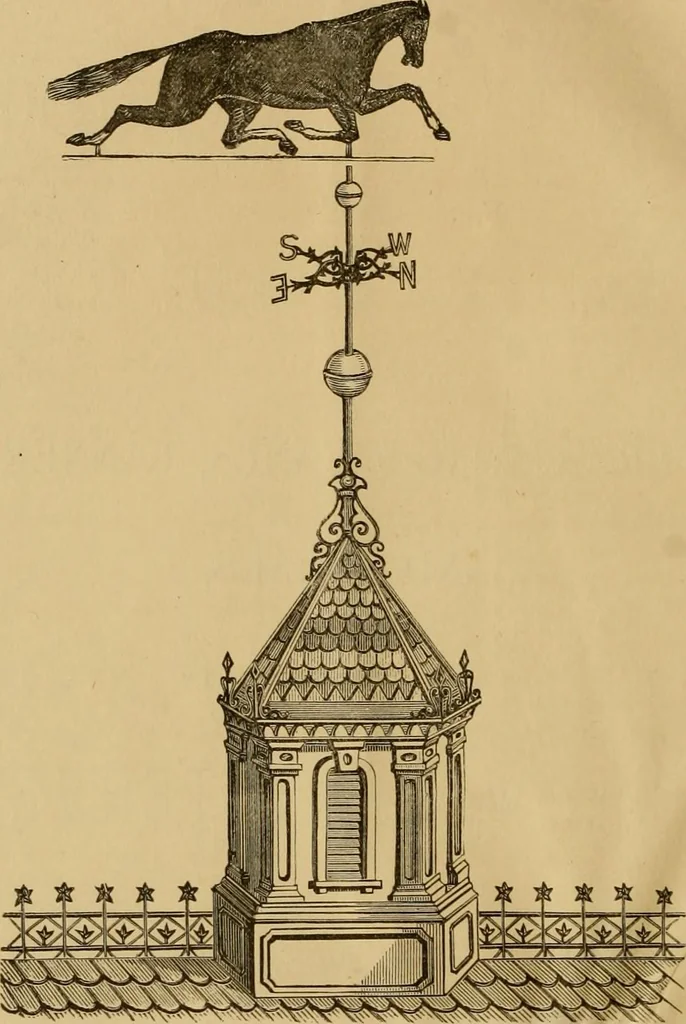 An illustration from Illustrated catalogue and price list of copper weather vanes, bannerets and finials / manufactured by A.B. & W.T. Westervelt., 1883, leaf 5