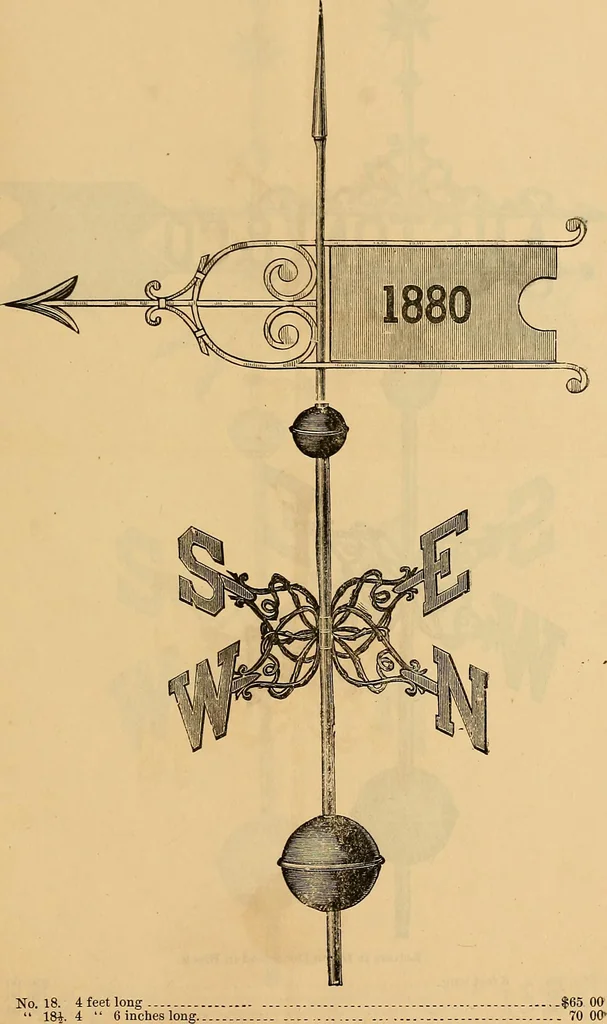 An illustration from Illustrated catalogue and price list of copper weather vanes, bannerets and finials / manufactured by A.B. & W.T. Westervelt., 1883, leaf 58