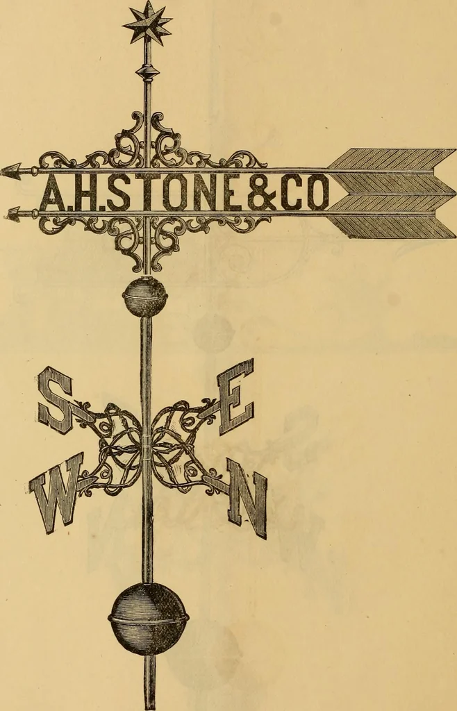 An illustration from Illustrated catalogue and price list of copper weather vanes, bannerets and finials / manufactured by A.B. & W.T. Westervelt., 1883, leaf 59