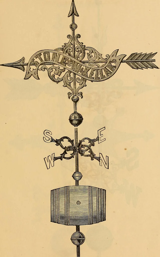 An illustration from Illustrated catalogue and price list of copper weather vanes, bannerets and finials / manufactured by A.B. & W.T. Westervelt., 1883, leaf 62