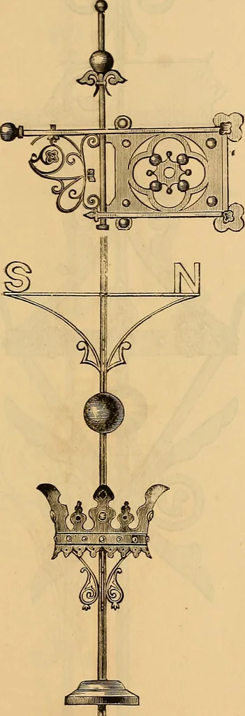 An illustration from Illustrated catalogue and price list of copper weather vanes, bannerets and finials / manufactured by A.B. & W.T. Westervelt., 1883, leaf 66