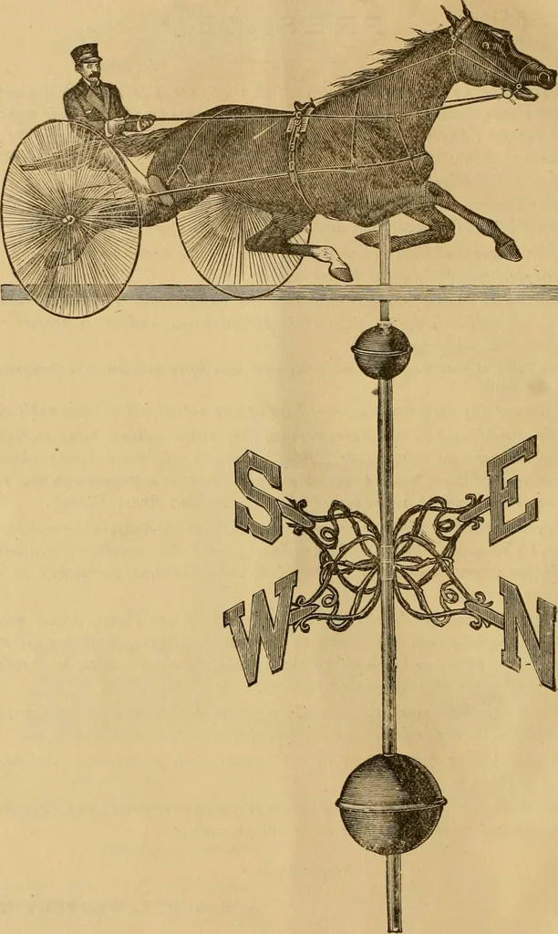 An illustration from Illustrated catalogue and price list of copper weather vanes, bannerets and finials / manufactured by A.B. & W.T. Westervelt., 1883, leaf 7
