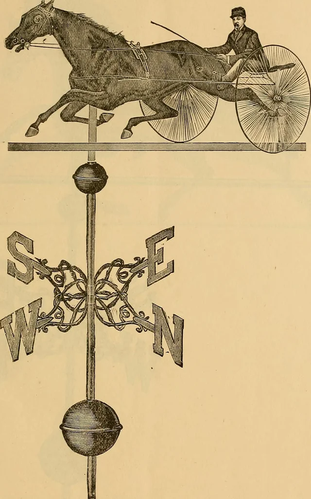 An illustration from Illustrated catalogue and price list of copper weather vanes, bannerets and finials / manufactured by A.B. & W.T. Westervelt., 1883, leaf 8