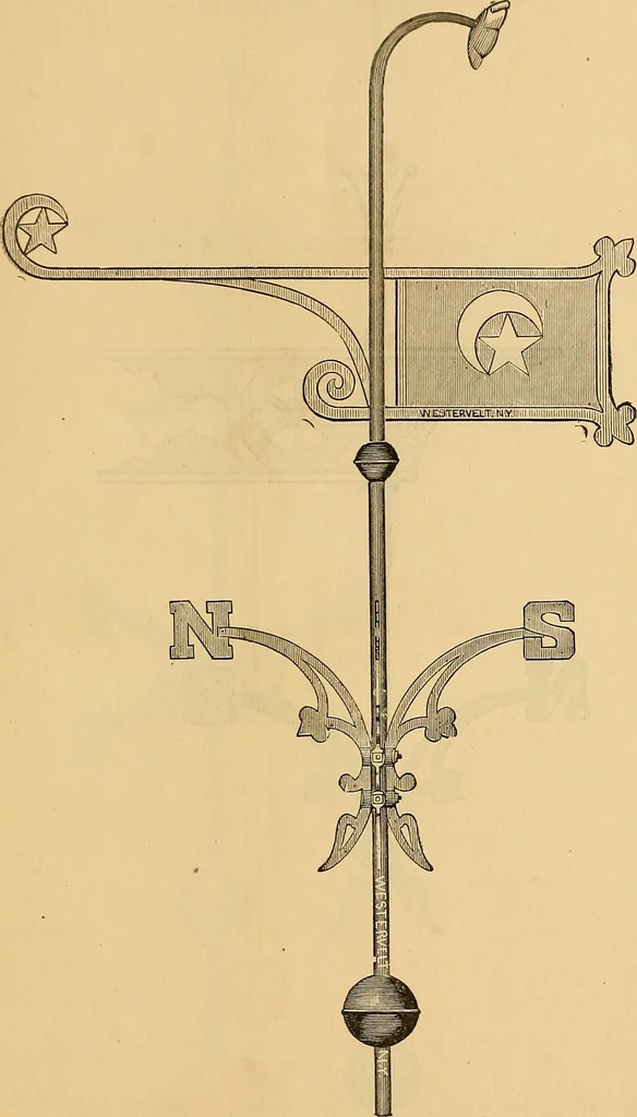 An illustration from Illustrated catalogue and price list of copper weather vanes, bannerets and finials / manufactured by A.B. & W.T. Westervelt., 1883, leaf 82