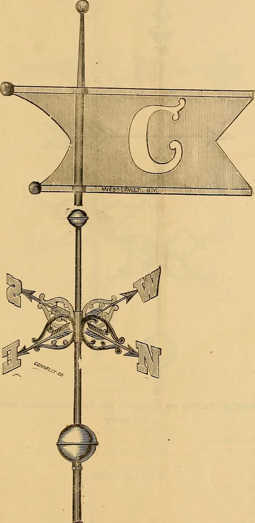 An illustration from Illustrated catalogue and price list of copper weather vanes, bannerets and finials / manufactured by A.B. & W.T. Westervelt., 1883, leaf 84