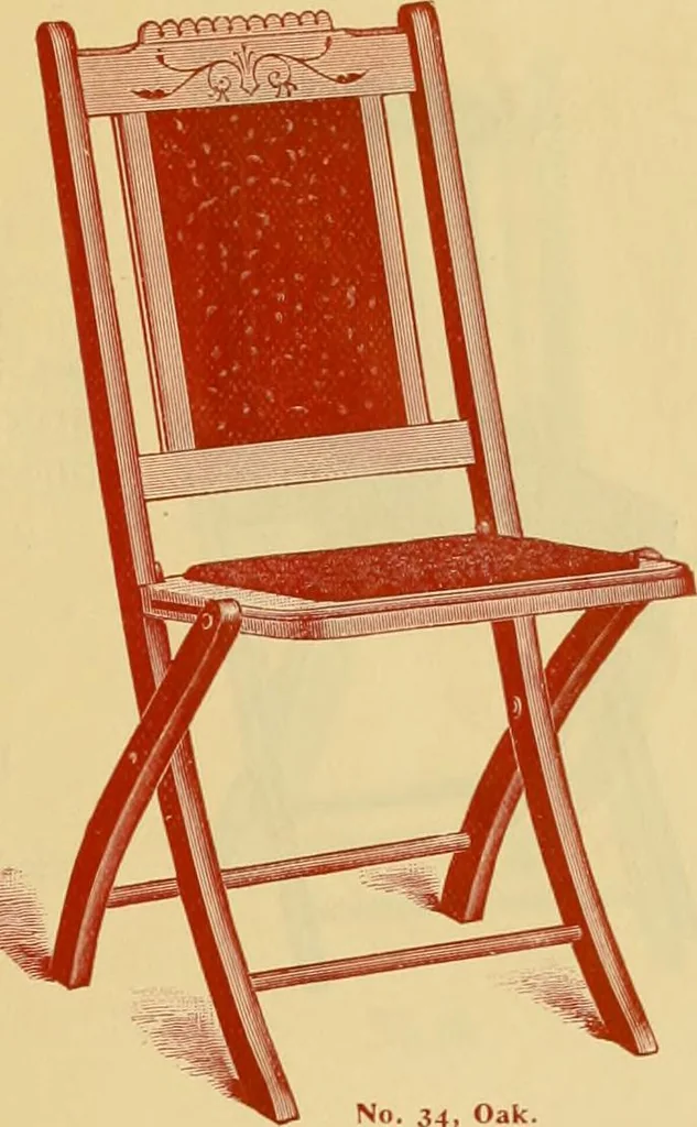 An illustration from Illustrated catalogue...of canvas seat, slat seat, veneer seat, carpet seat and plush seat folding chairs for campers', caterers', undertakers', societies', church or hall use /, 1896, leaf 10