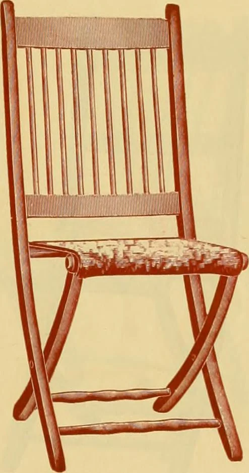 An illustration from Illustrated catalogue...of canvas seat, slat seat, veneer seat, carpet seat and plush seat folding chairs for campers', caterers', undertakers', societies', church or hall use /, 1896, leaf 12