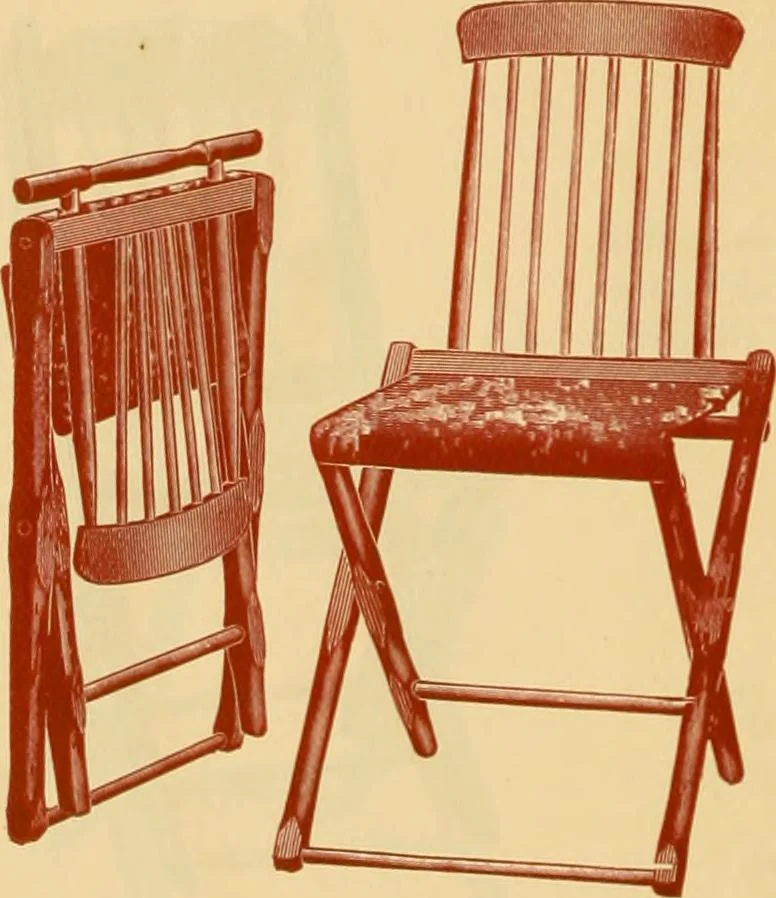 An illustration from Illustrated catalogue...of canvas seat, slat seat, veneer seat, carpet seat and plush seat folding chairs for campers', caterers', undertakers', societies', church or hall use /, 1896, leaf 15