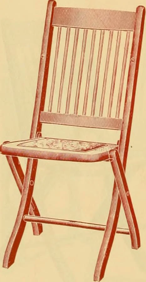 An illustration from Illustrated catalogue...of canvas seat, slat seat, veneer seat, carpet seat and plush seat folding chairs for campers', caterers', undertakers', societies', church or hall use /, 1896, leaf 17