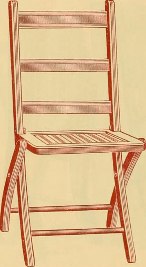 An illustration from Illustrated catalogue...of canvas seat, slat seat, veneer seat, carpet seat and plush seat folding chairs for campers', caterers', undertakers', societies', church or hall use /, 1896, leaf 25