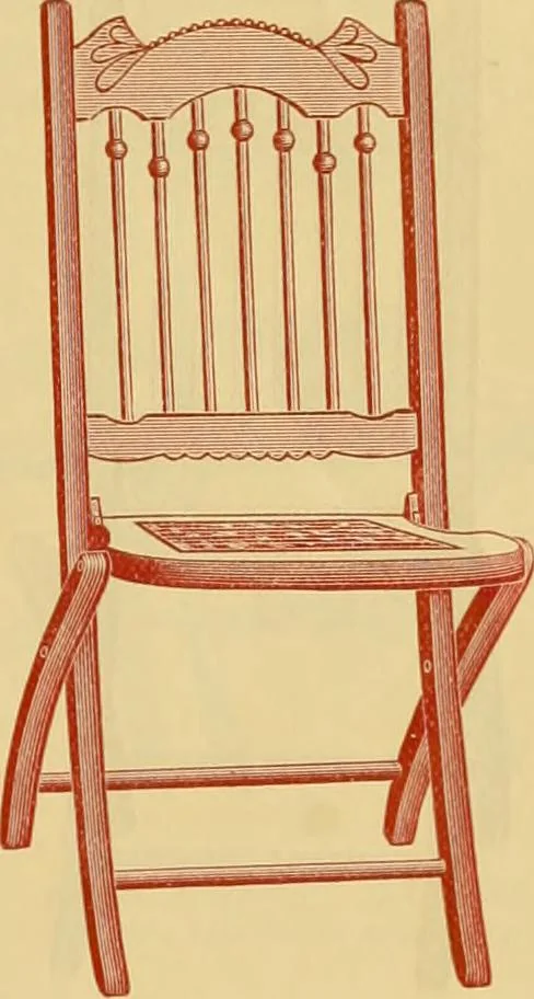An illustration from Illustrated catalogue...of canvas seat, slat seat, veneer seat, carpet seat and plush seat folding chairs for campers', caterers', undertakers', societies', church or hall use /, 1896, leaf 26