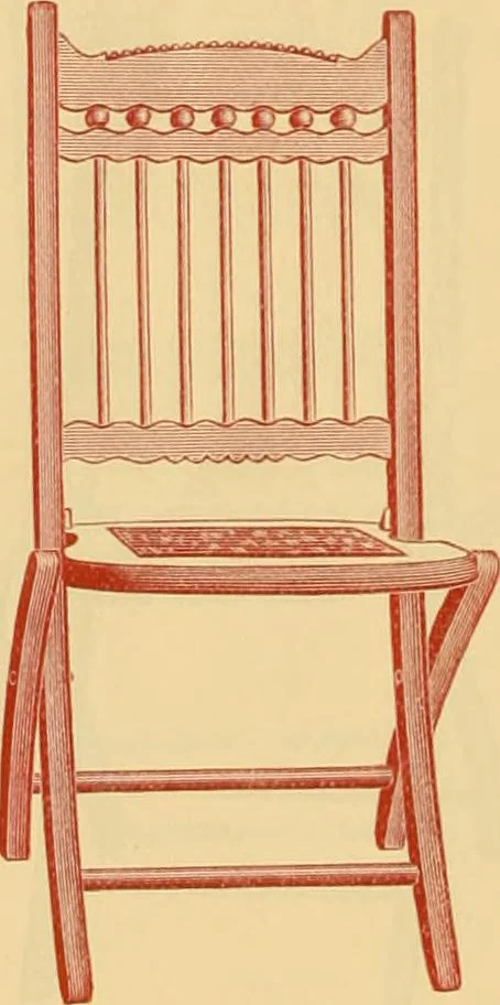 An illustration from Illustrated catalogue...of canvas seat, slat seat, veneer seat, carpet seat and plush seat folding chairs for campers', caterers', undertakers', societies', church or hall use /, 1896, leaf 27