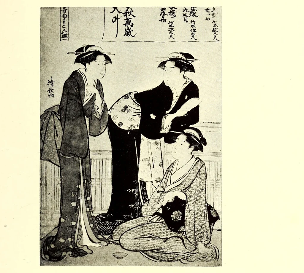 An illustration from Illustrated Catalogue of an Exceptionally Important Collection of Rare and Valuable Japanese Color Prints together with a Few Paintings of the Ukioye School : the Property of Arthur Davison Ficke, Author of "Chats on Japanese Prints", "Twelve Japanese Painters", etc, etc, 1920, leaf 145