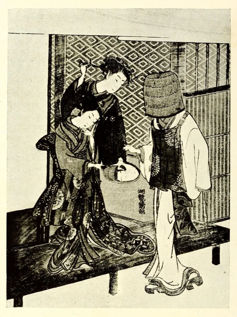 An illustration from Illustrated Catalogue of an Exceptionally Important Collection of Rare and Valuable Japanese Color Prints together with a Few Paintings of the Ukioye School : the Property of Arthur Davison Ficke, Author of "Chats on Japanese Prints", "Twelve Japanese Painters", etc, etc, 1920, leaf 88