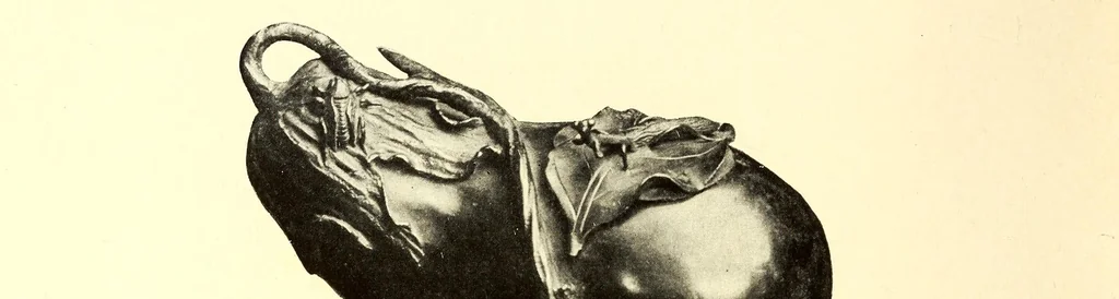 An illustration from Illustrated Catalogue of the Noteworthy Collection of Cloisonne and Other Enamels, Old Japanese Bronzes, Sword Guards, Knife Handles, Swords, Lacquers and Fine Old Brocades : belonging to Dr. Alfred Owre of Minneapolis, 1917, leaf 172