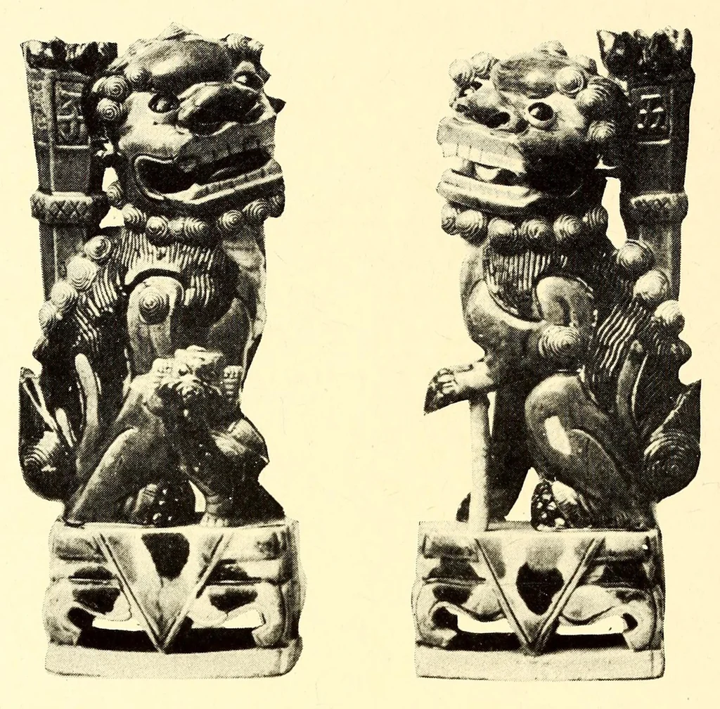 An illustration from Illustrated catalogue of the important collection of antique Chinese porcelains, Sung and Ming potteries, ancient stone sculptures carved jades and other hard stones snuf bottles, Mandarin necklaces, bronzes, enamels, palace furniture and wall panels and a number of rare and fine ancient Chinese paintings of the Sung and Ming periods, 1917, leaf 166