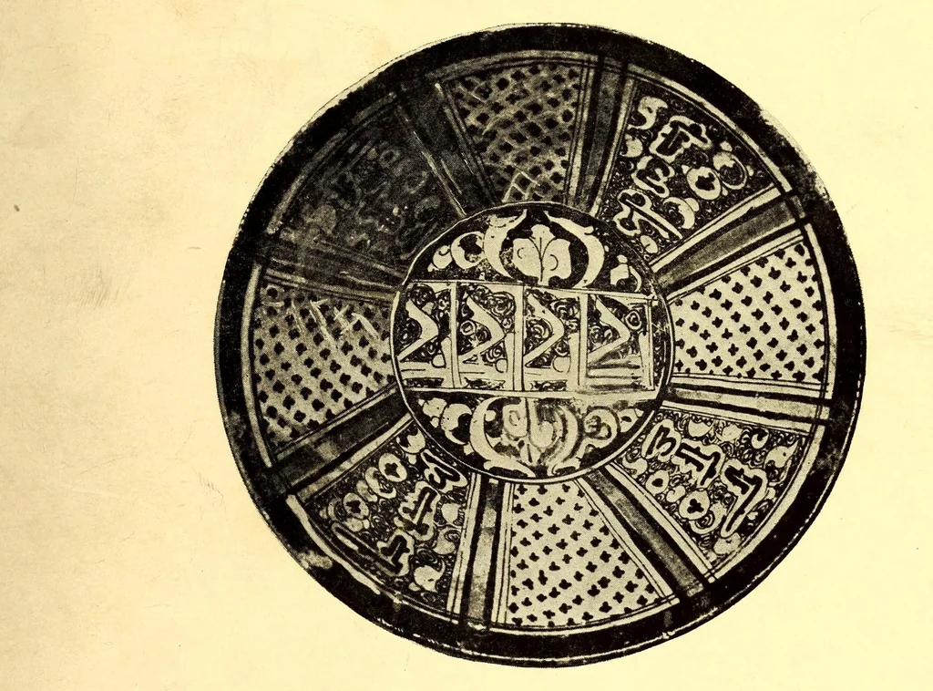 An illustration from Illustrated Catalogue of Graeco-Roman, Rakka, Persian, Hispanomoresque Faiences, Italian Majolicas, Persian and Indian Miniatures and Rugs, Egyptian, ptolemaic, Sidonian, Roman and Arabic Glass, Greek and Roman Bronzes and Other Objects of Rarity : belonging to the Experts Messrs. Kouchakji Freres, New York, 1918, leaf 1