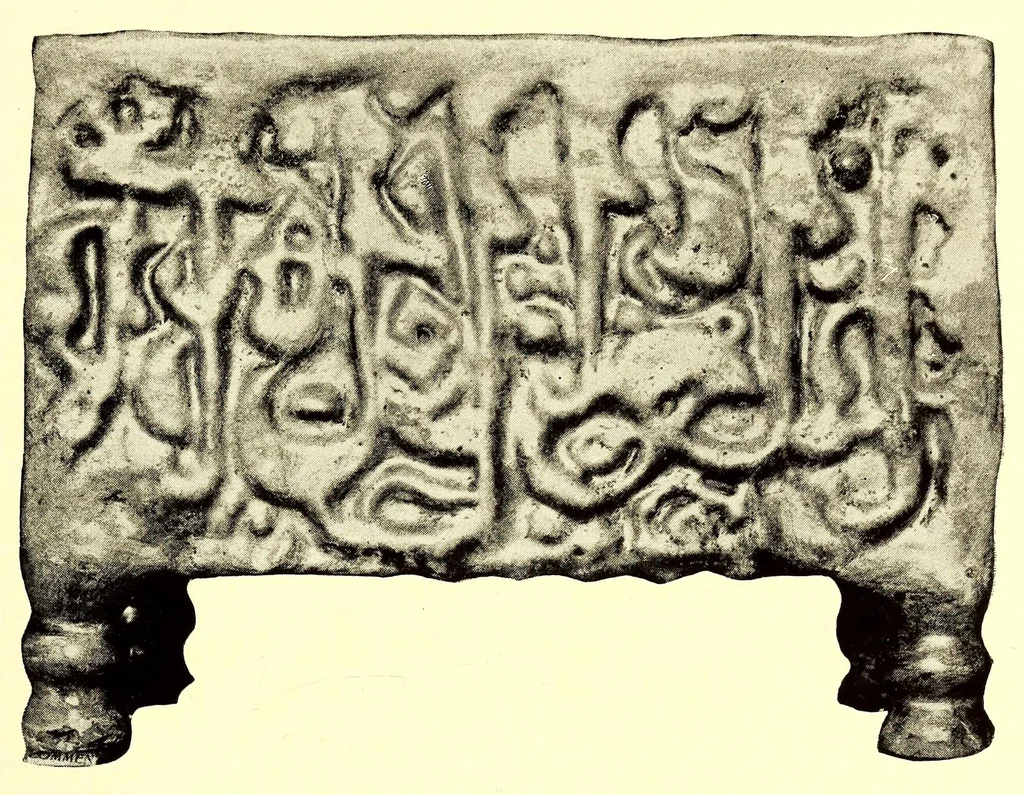 An illustration from Illustrated Catalogue of Graeco-Roman, Rakka, Persian, Hispanomoresque Faiences, Italian Majolicas, Persian and Indian Miniatures and Rugs, Egyptian, ptolemaic, Sidonian, Roman and Arabic Glass, Greek and Roman Bronzes and Other Objects of Rarity : belonging to the Experts Messrs. Kouchakji Freres, New York, 1918, leaf 109