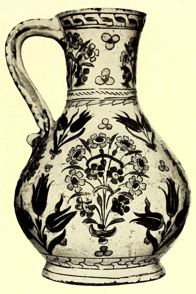An illustration from Illustrated Catalogue of Graeco-Roman, Rakka, Persian, Hispanomoresque Faiences, Italian Majolicas, Persian and Indian Miniatures and Rugs, Egyptian, ptolemaic, Sidonian, Roman and Arabic Glass, Greek and Roman Bronzes and Other Objects of Rarity : belonging to the Experts Messrs. Kouchakji Freres, New York, 1918, leaf 113