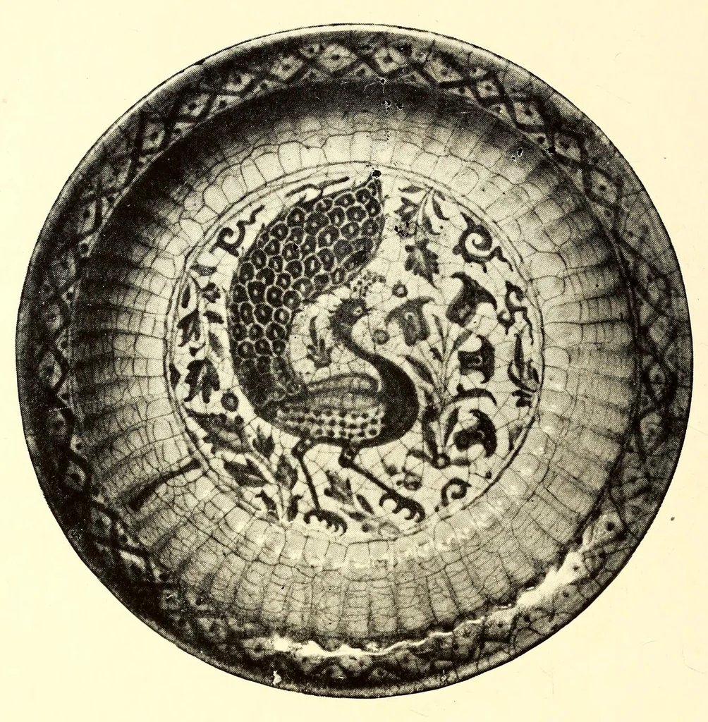 An illustration from Illustrated Catalogue of Graeco-Roman, Rakka, Persian, Hispanomoresque Faiences, Italian Majolicas, Persian and Indian Miniatures and Rugs, Egyptian, ptolemaic, Sidonian, Roman and Arabic Glass, Greek and Roman Bronzes and Other Objects of Rarity : belonging to the Experts Messrs. Kouchakji Freres, New York, 1918, leaf 88