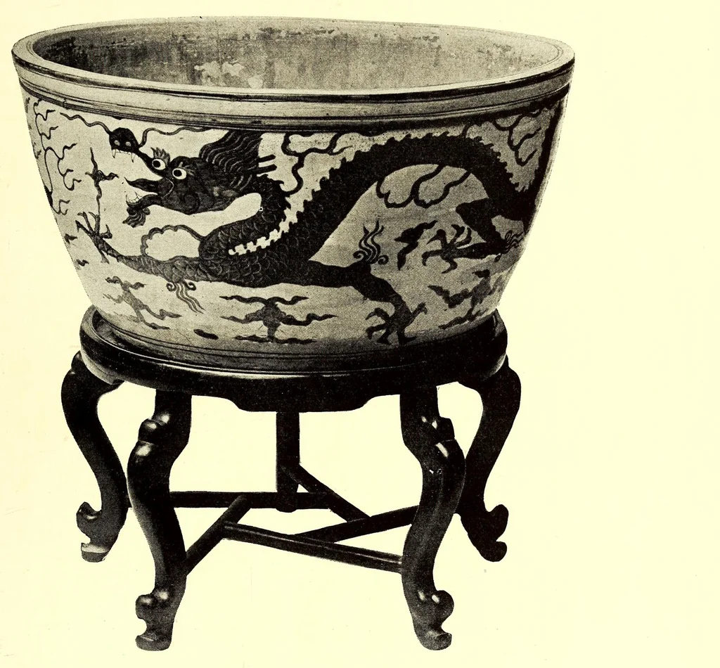 An illustration from Illustrated Catalogue of a Very Important Collection of Antique Chinese Porcelains including Fine Specimens of Sang-De-Bceuf and Peachbloom Tang and Ming Pottery, Carved Jade and Other Hard Stones, Cloisonne Enamels, a Number of Ming Large Plant Jars and Antique Chinese Rugs : collected by Messrs. Voron & Chiat of New York, 1918, leaf 75