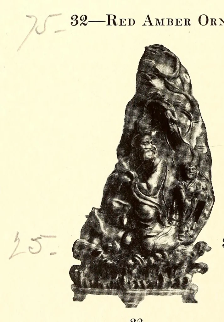 An illustration from Illustrated catalogue of the remarkable collection of ancient Chinese bronzes, beautiful old porcelains, amber and stone carvings sumptuous eighteenth century brocades interesting old paintings on glass and fine old carpets, rugs and furniture, from ancient palaces and temples of China : Comprising the private collection of a Chinese nobleman of Tien-Tsin .., 1914, leaf 28