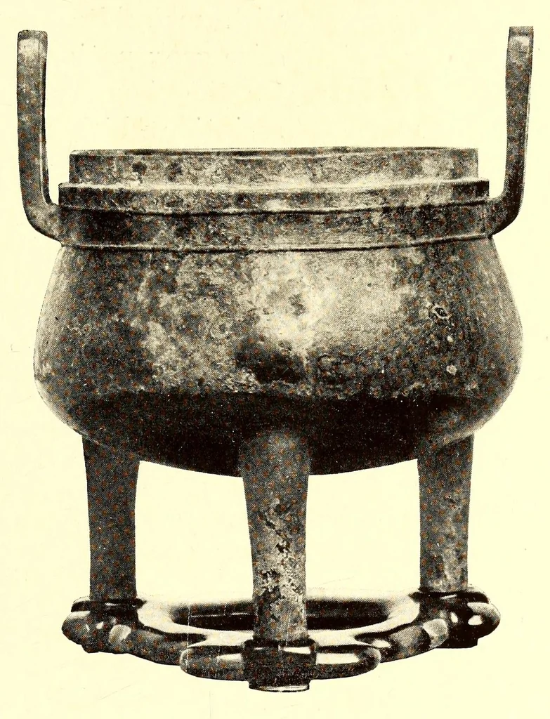 An illustration from Illustrated catalogue of the remarkable collection of ancient Chinese bronzes, beautiful old porcelains, amber and stone carvings sumptuous eighteenth century brocades interesting old paintings on glass and fine old carpets, rugs and furniture, from ancient palaces and temples of China : Comprising the private collection of a Chinese nobleman of Tien-Tsin .., 1914, leaf 75