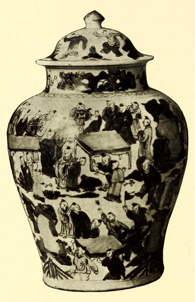 An illustration from Illustrated catalogue of the very important collection of rare and beautiful old Chinese porcelains, jades and other choice cabinet specimens : collected by the late Edward Wassermann of New York City, 1916, leaf 96