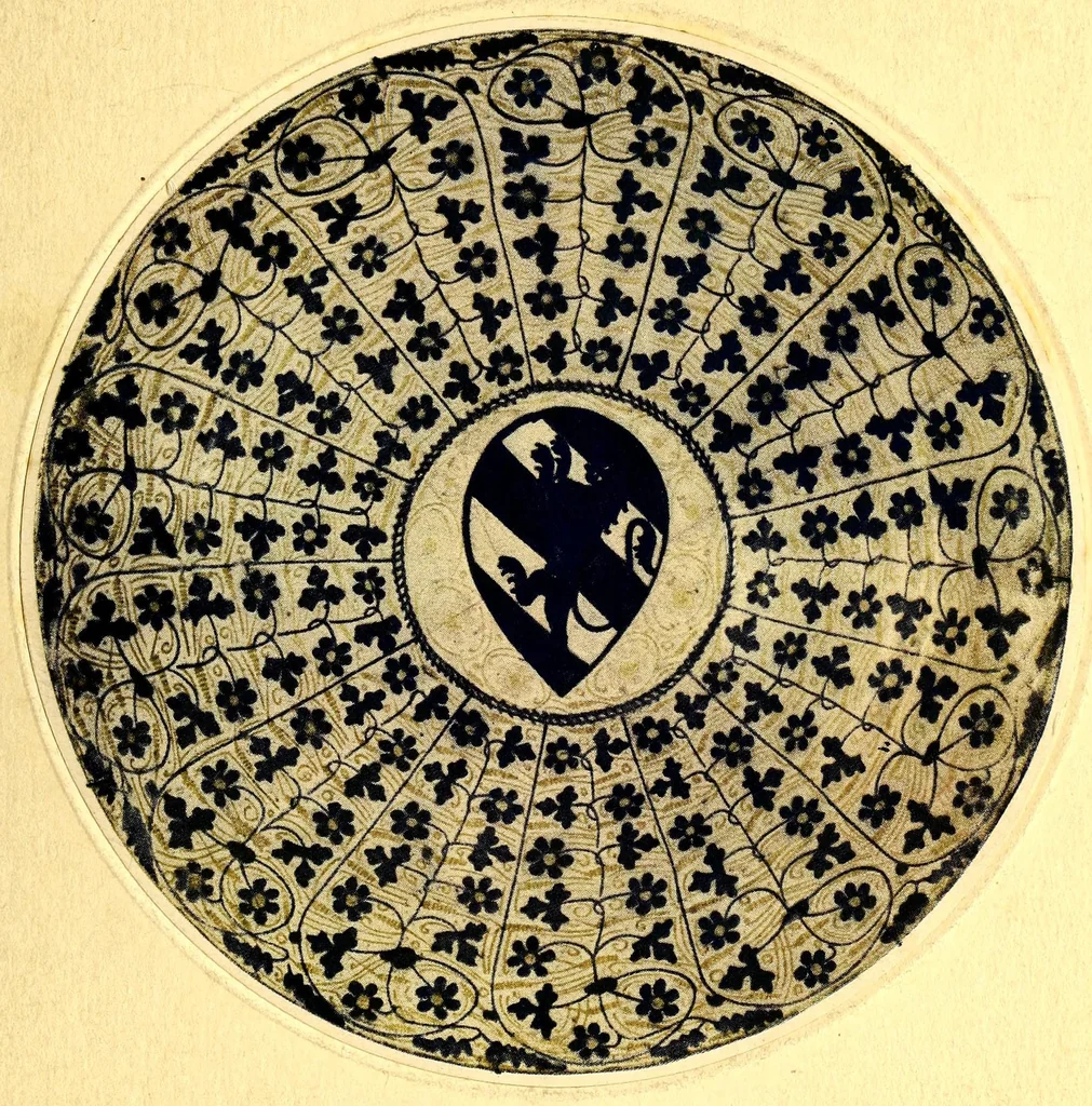 An illustration from Illustrated catalogue of Mr. Thomas B. Clarke's remarkable gathering of rare plates of many nations and beautiful old textiles, 1916, leaf 1