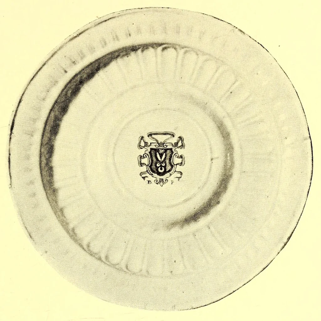 An illustration from Illustrated catalogue of Mr. Thomas B. Clarke's remarkable gathering of rare plates of many nations and beautiful old textiles, 1916, leaf 191
