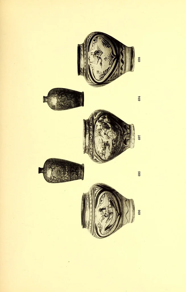 An illustration from Illustrated catalogue of the important and interesting collection of beautiful pottery vases of Eastern origin dating from the sixth century B.C. to the eighteenth century A.D. : being the collection of the widely known connoisseur Mr. Thomas B. Clarke of New York City, 1917, leaf 221