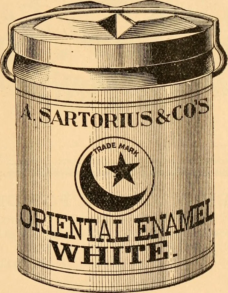 An illustration from Illustrated catalogue and price list of artists' materials, gold points, bronze powders, metallics, metal leaf,, 1897, leaf 10
